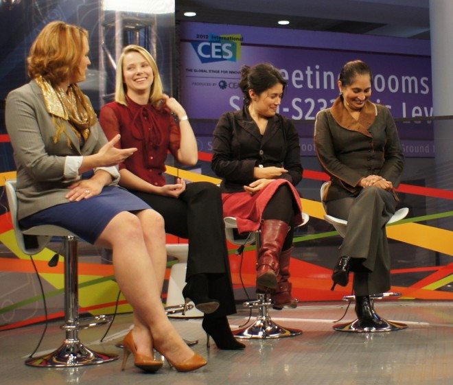 Marissa Mayer speaks on a panel of highly influential women in tech.
