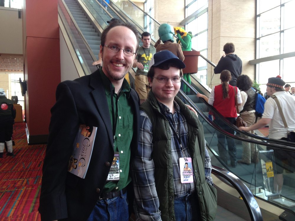 Doug Walker and the eldest son, cosplaying as Bobby From  Supernatural