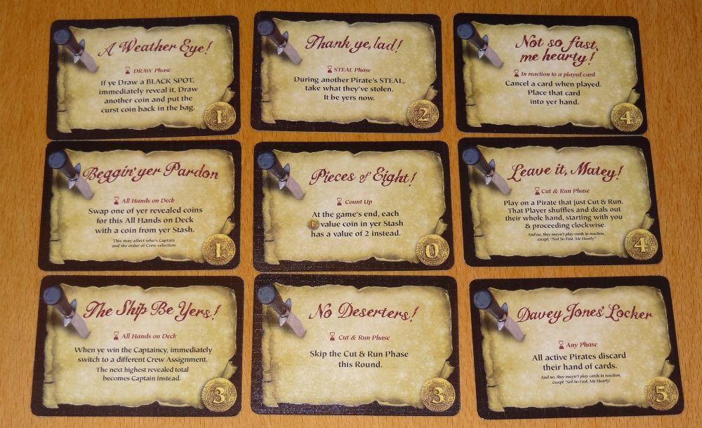 Dread Curse Pirate's Code cards