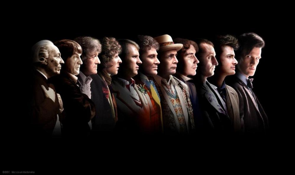 Eleven Doctors, all in a row, image from the BBC