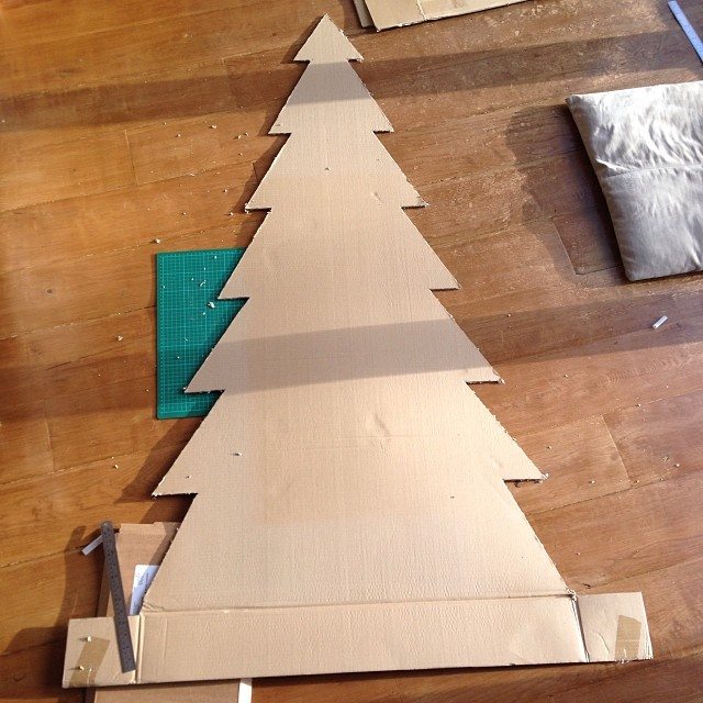 cardboard cutout christmas tree