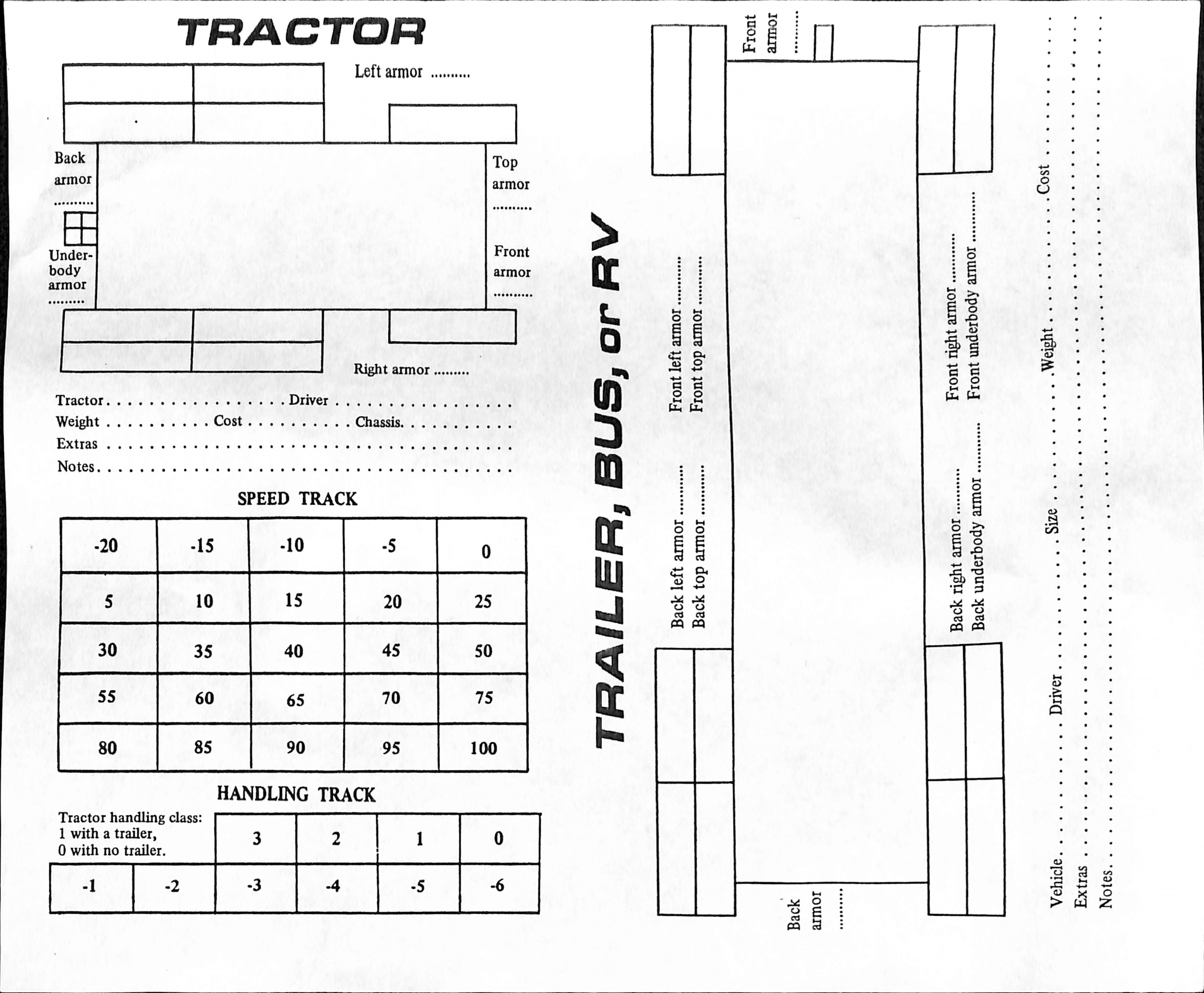 Tractor Trailer sheet