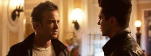 Aaron Paul and Dominic Cooper are not friends in this scene from Need for Speed.
