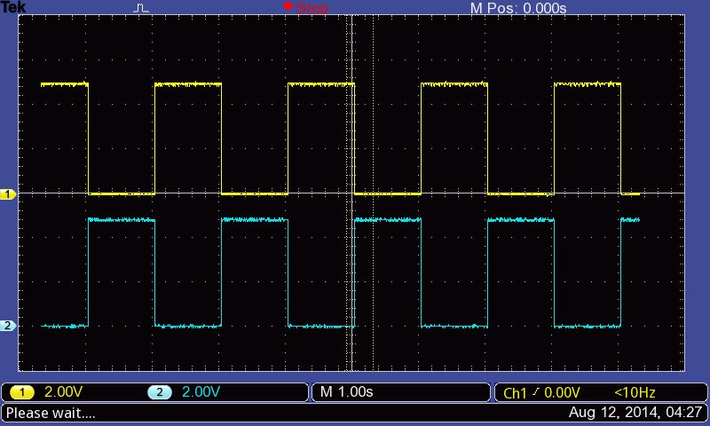 Blinking two LEDs on the Arduino in opposite phase.
