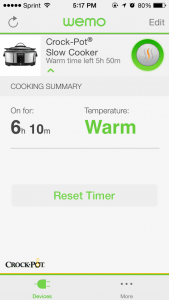 You can see how long your food has been done cooking. Screenshot: Jenny Williams