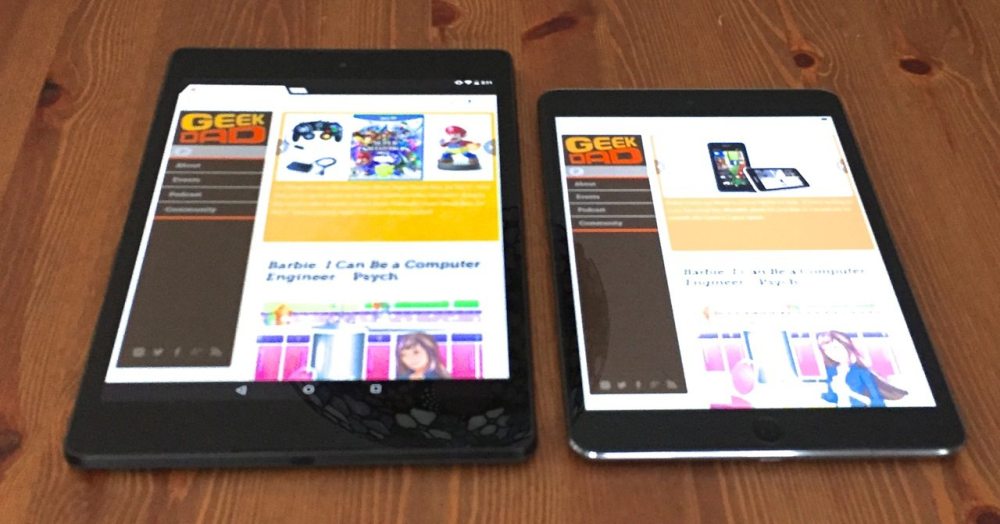 The Nexus 9 compared to iPad Mini 2