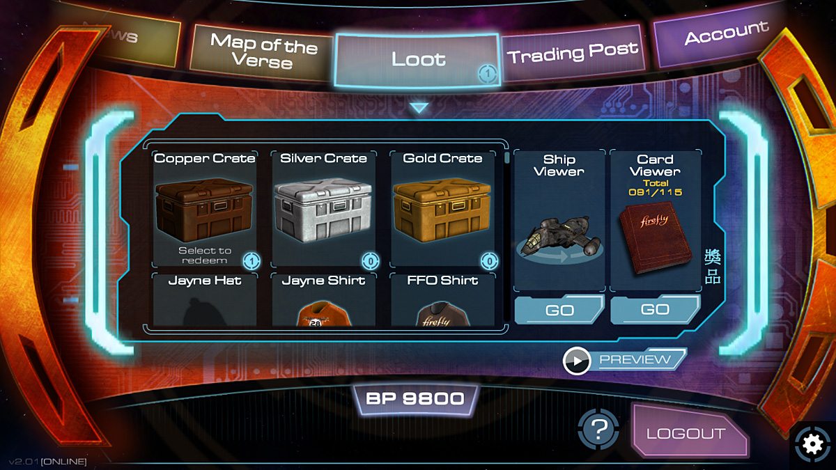 Earn loot from completing trade routes and increasing your rank.