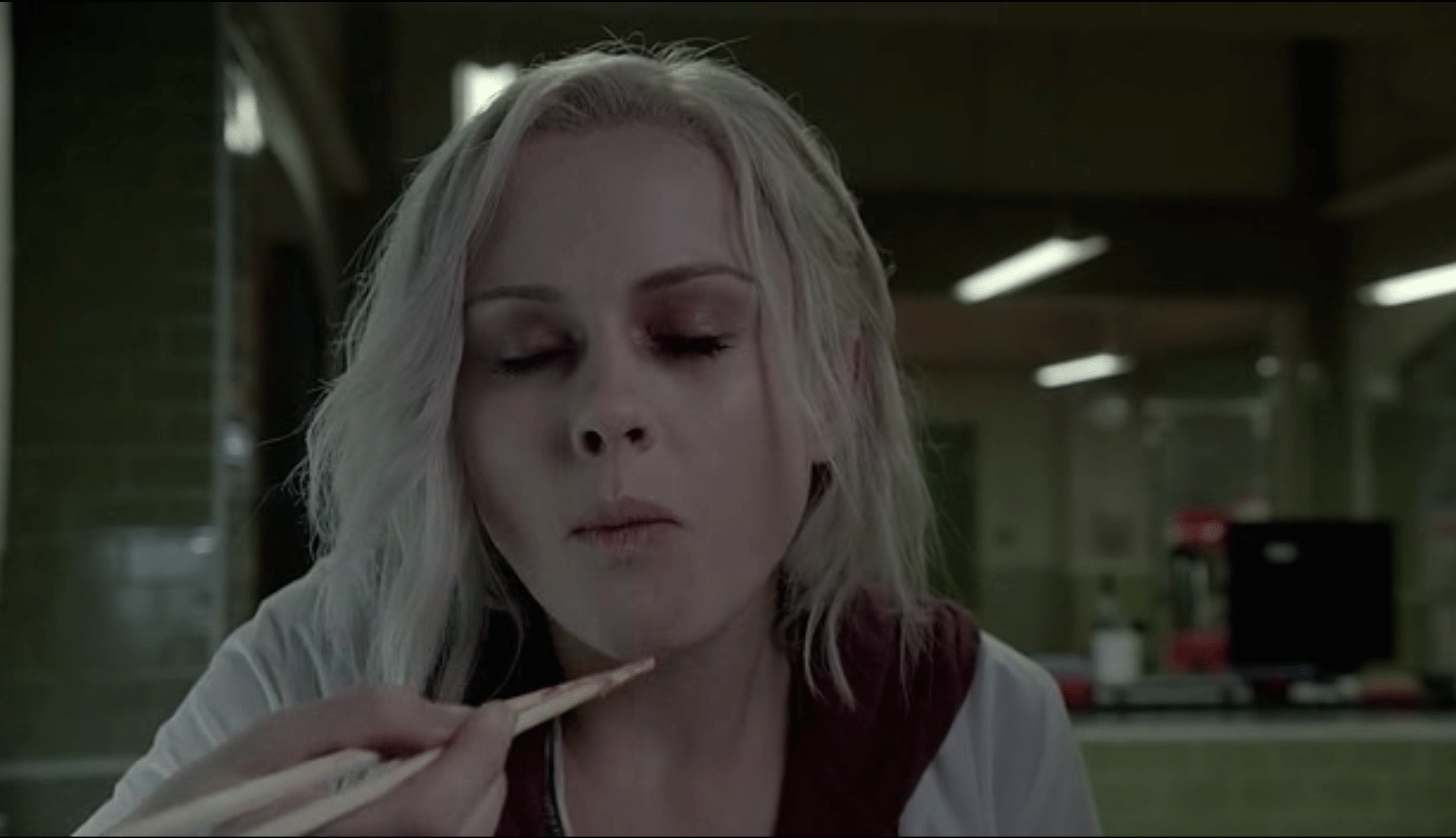 This was the only shot of Liv eating we could use. Source: CW.