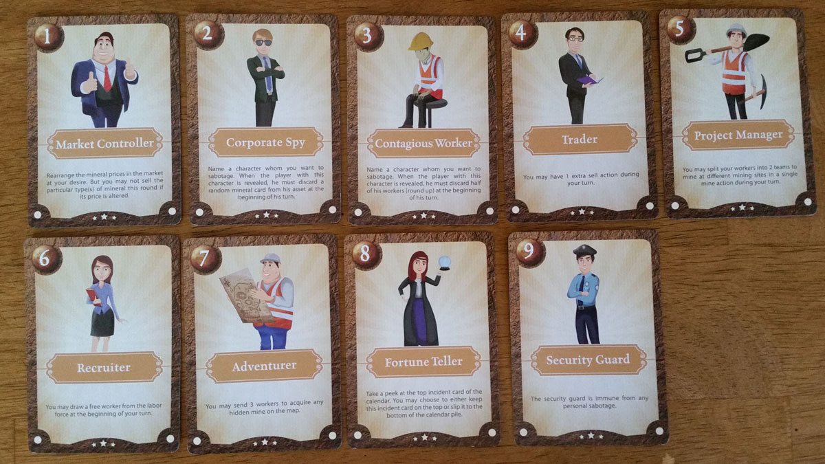 The character cards. Photo by Rob Huddleston.