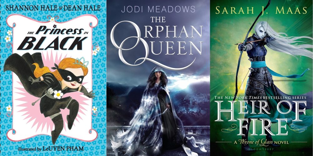 Covers for The Princess in Black, The Orphan Queen, and Heir of Fire