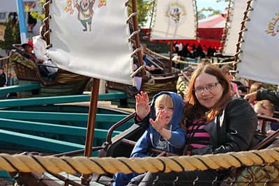 Fin & I ride the Jolly Buccaneer © Sophie Brown