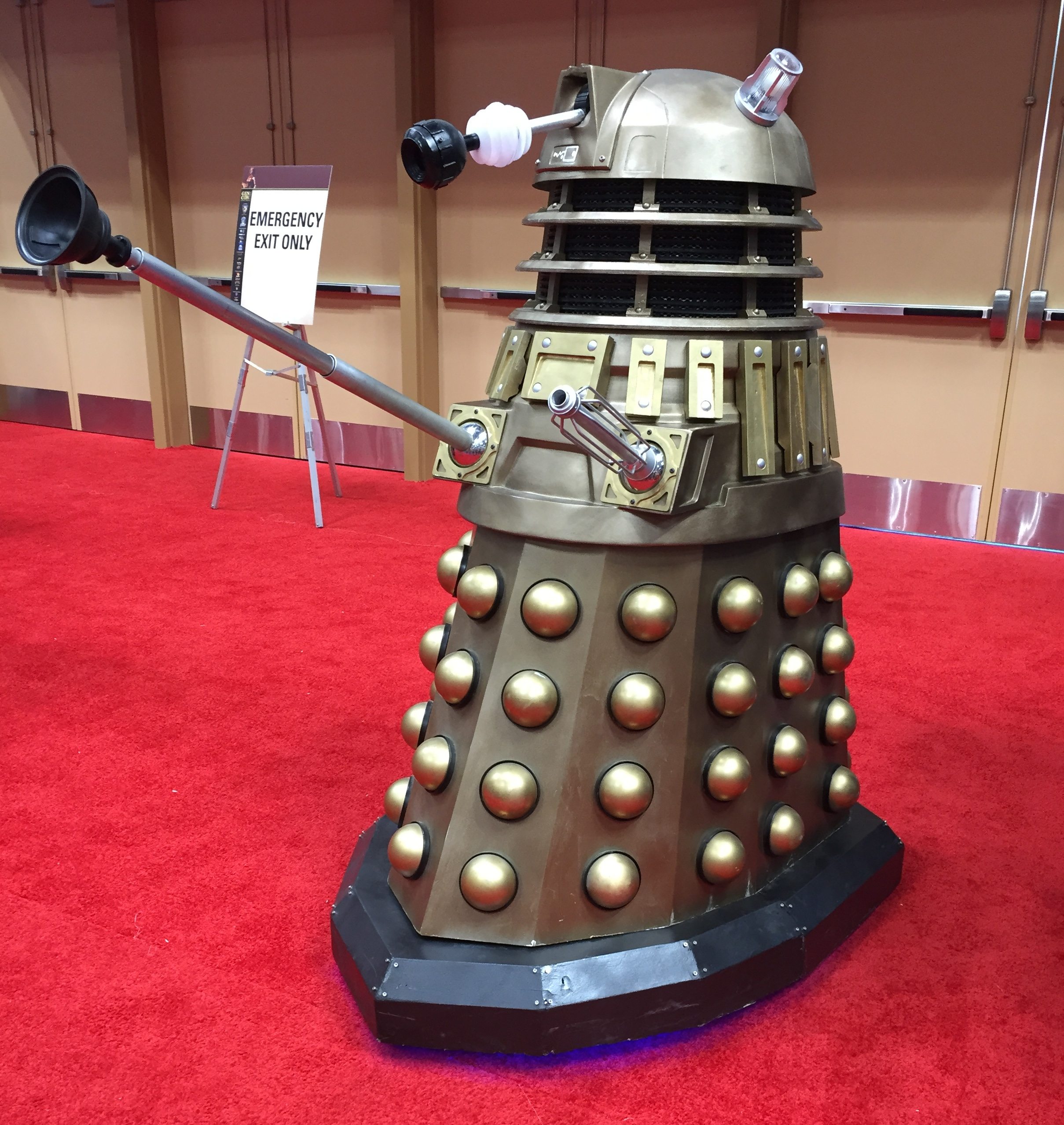 The Dalek at the Dr. Who merchandise booth is a staple of GenCon