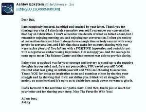 Dear Ashley Eckstein, Thank you. Again. - GeekDad