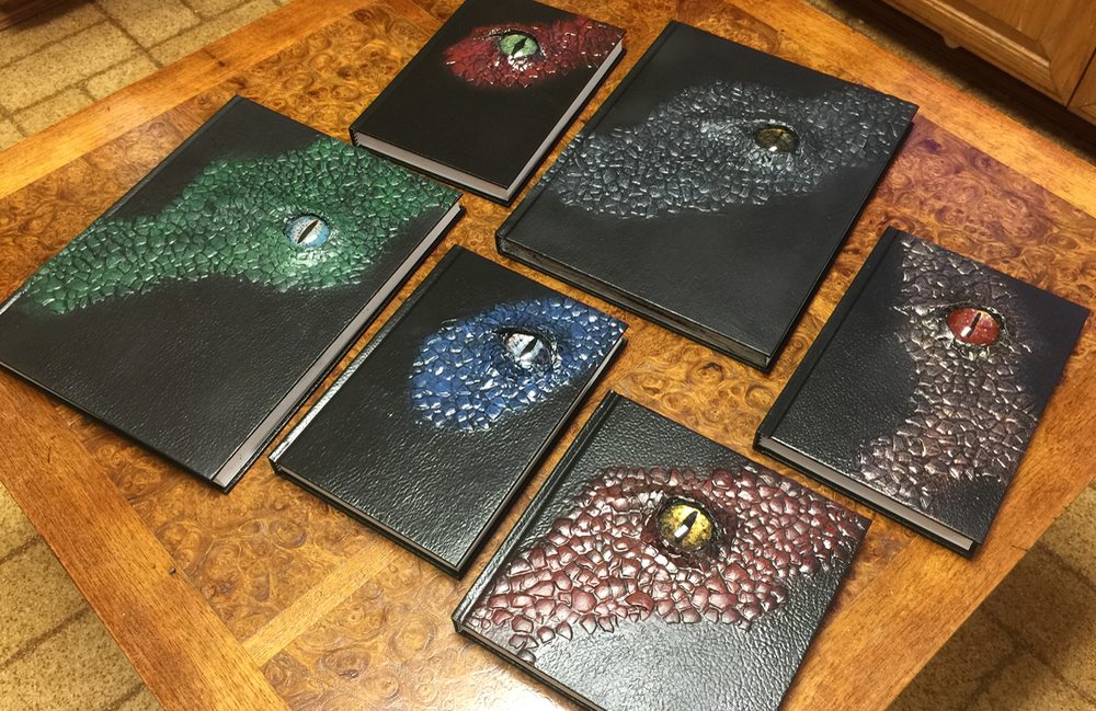 Six finished dragon skin books