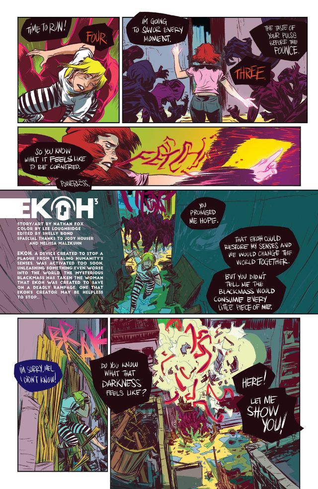 Page from Ekoh, the opening story in SFX: Bang!