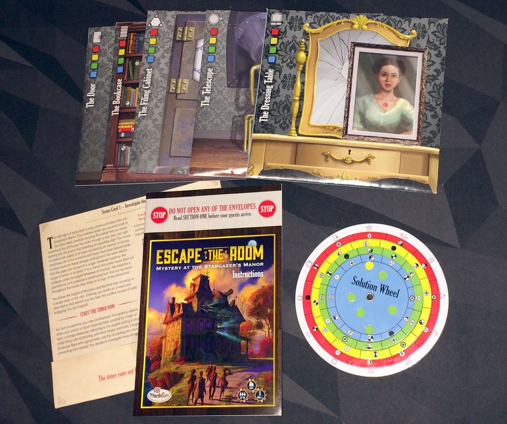 An Escape Room Experience in a Box For Age 10 and Up ThinkFun Escape the Room Stargazers Manor
