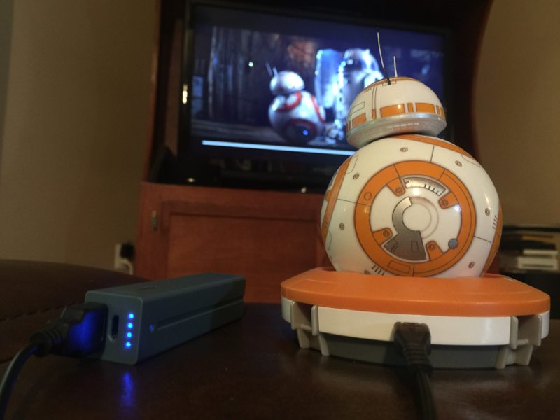 BB-8 watching TFA with me while staying powered up (Photo by Skip Owens)
