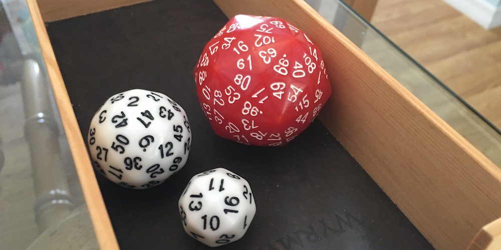 The Dice Lab Set of five Red unique dice d60 includes d24 