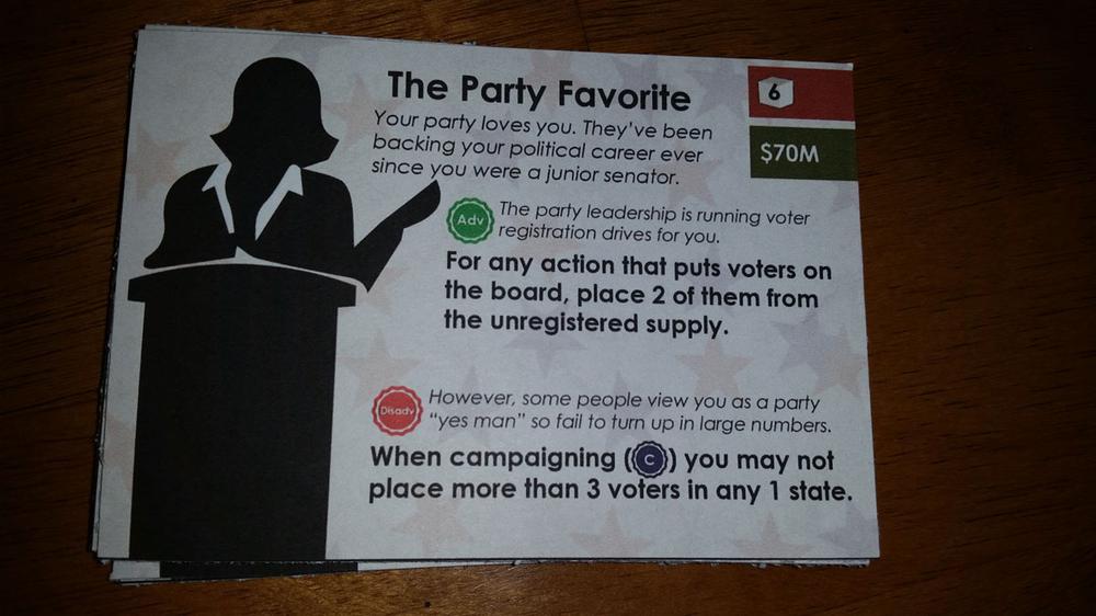 Campaign Trail prototype candidate card. Image by Rob Huddleston.