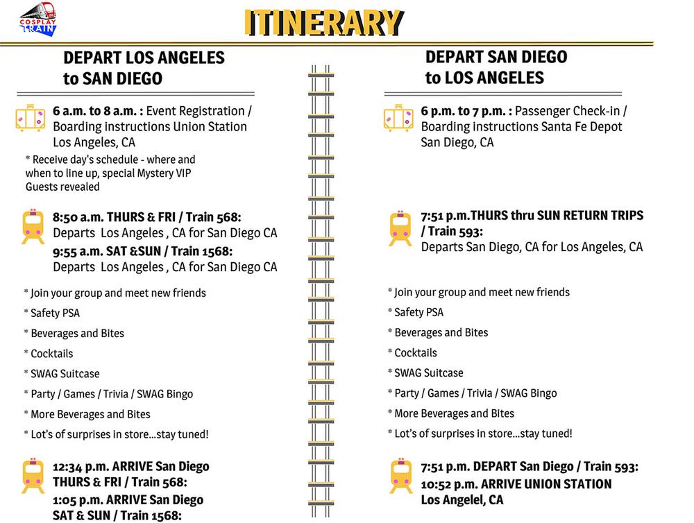 Cosplay Train Itinerary