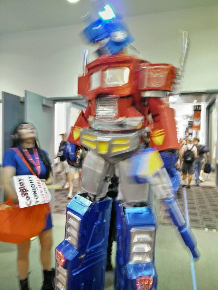 My mother captured a better image of Optimus Prime.