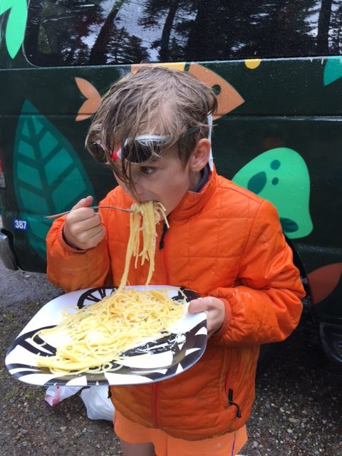 However, if one chooses hotels over vans, one never has to war swim goggles while eating spaghetti.
