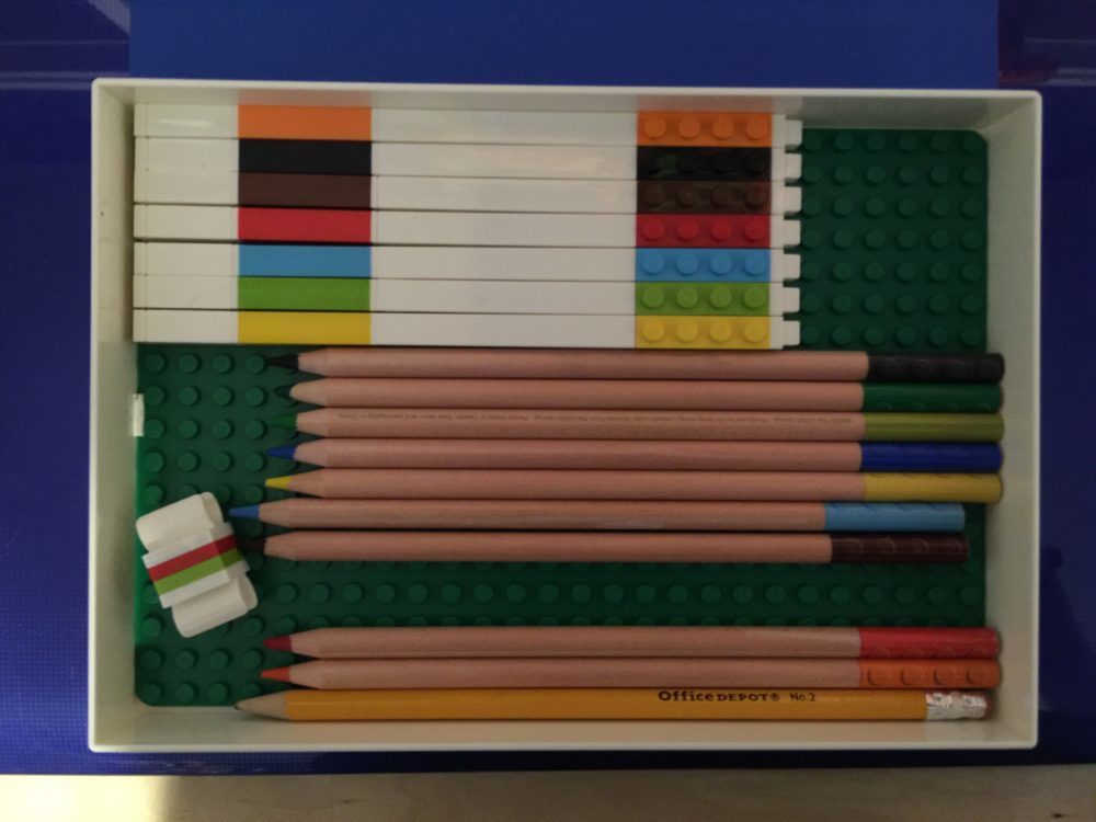 Lego pens, colored pencils, and case \ Image: Dakster Sullivan