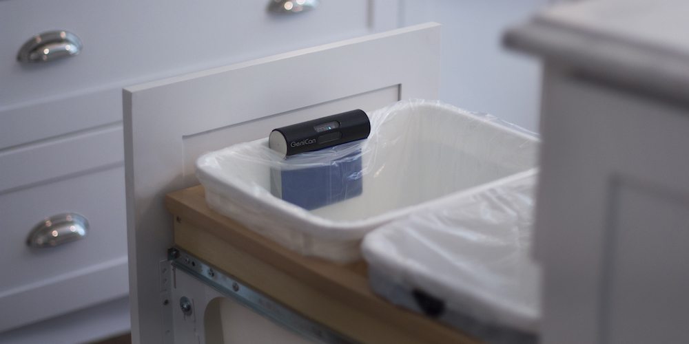 GeniCan creates a shopping list by scanning items on their way into the trash.