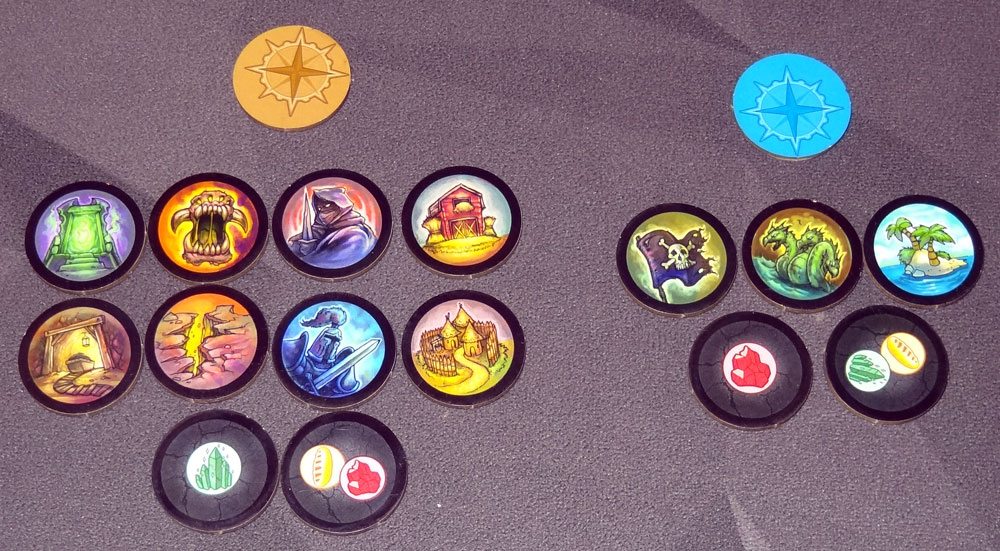 Heroes of Land, Air & Sea exploration tokens