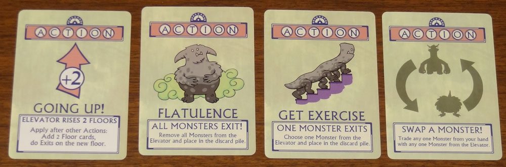 Monsters in the Elevator action cards