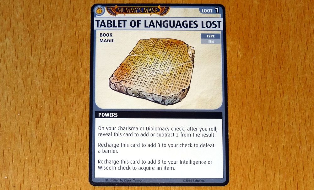 PACG Mummy's Mask Tablet of Languages Lost