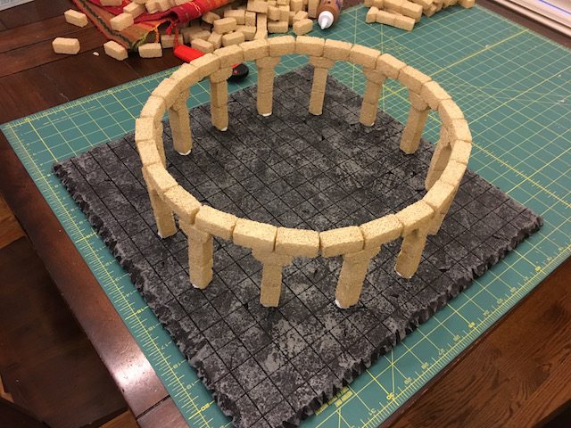 First ring and columns glued