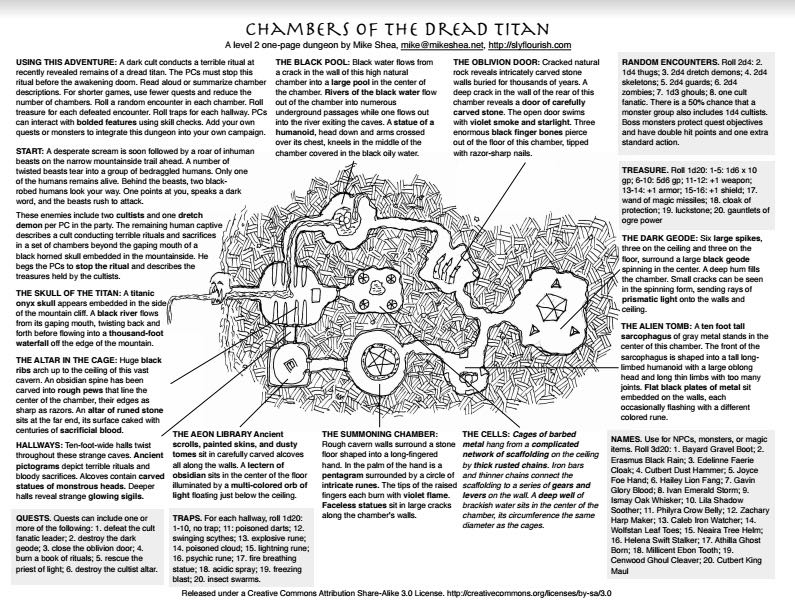 Dungeon Contest Sample - Chambers of the Dread Titan
