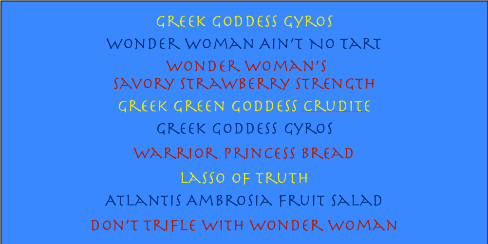 Wonder Woman Recipes