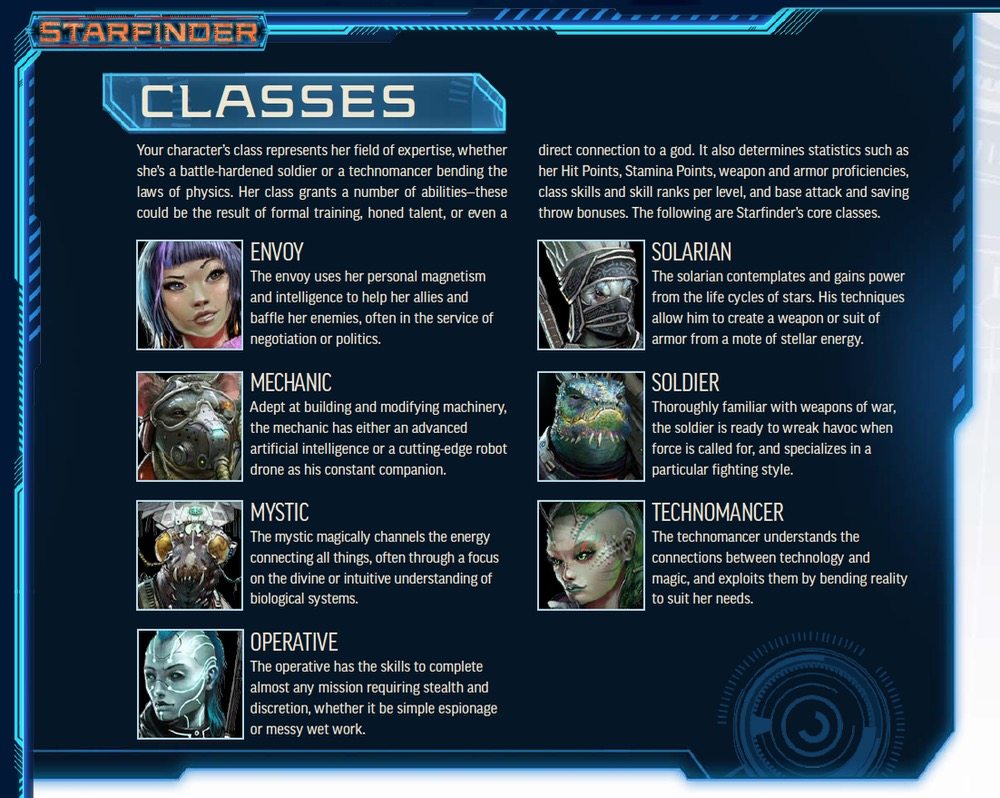 Starfinder Classes