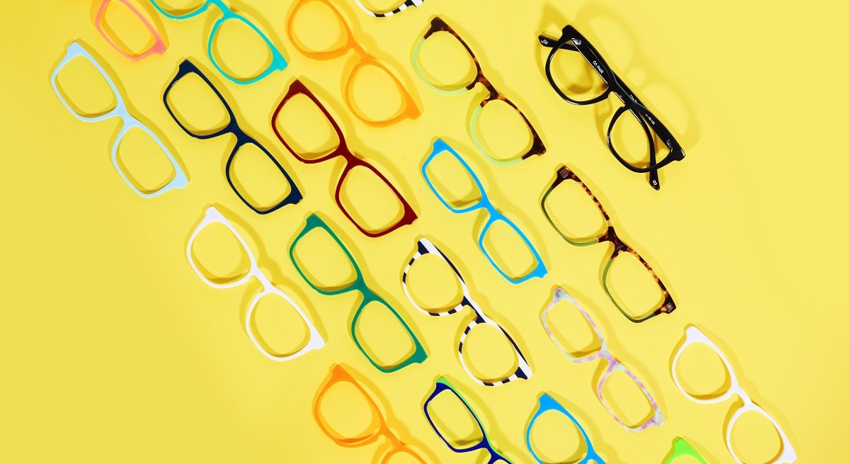 A selection of top frames and a base frame from Pair Eyewear