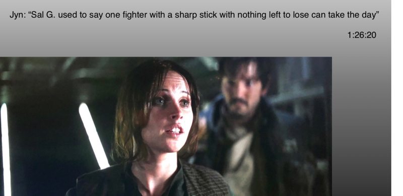 Rogue One Sharp Stick quote