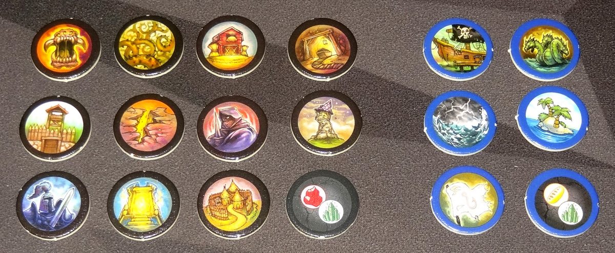 Heroes of Land, Air & Sea exploration tokens