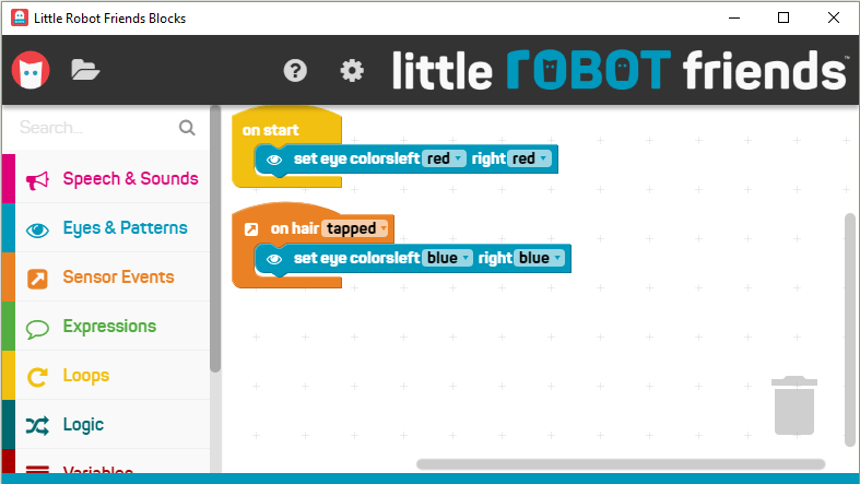 Little Robot Friends Blocks main interface