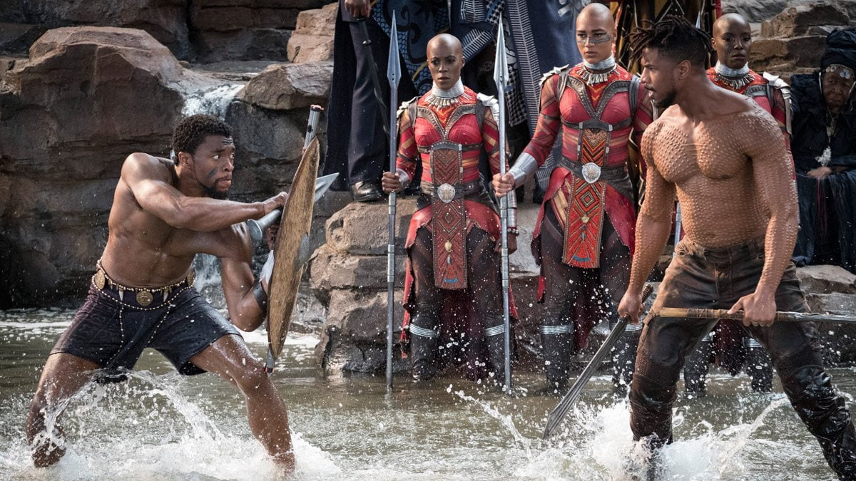 Killmonger challenges T'Challa for the future of Wakanda.