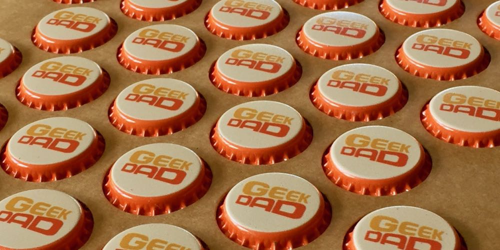 Bottle Caps with the Geek Dad Logo