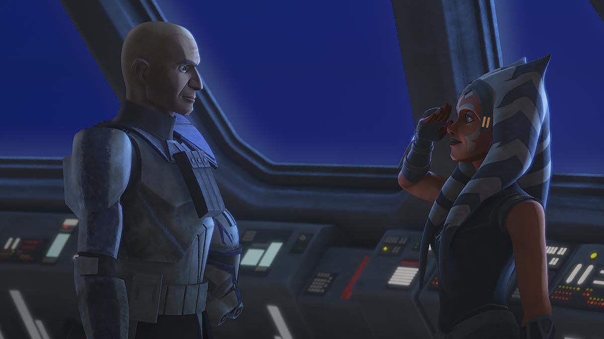 Rex and Ahsoka in STAR WARS: THE CLONE WARS, exclusively on Disney+.