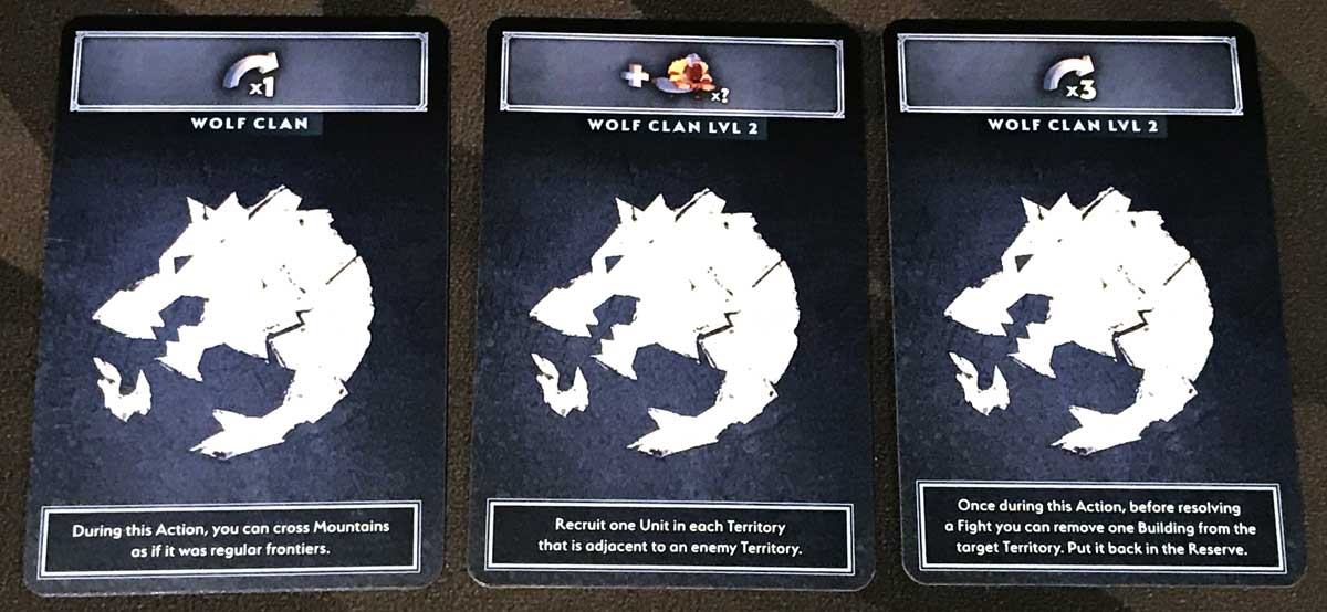 Northgard: Uncharted Lands Wolf Clan cards