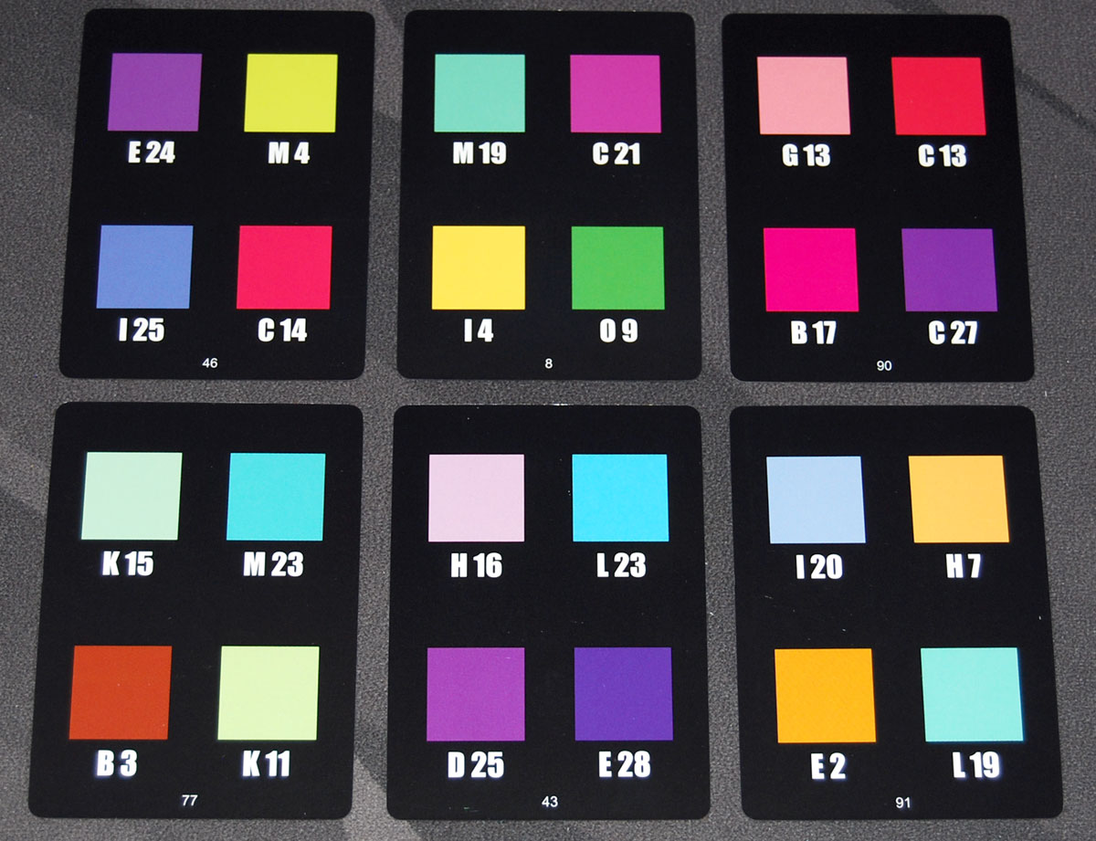Hues and Cues color cards