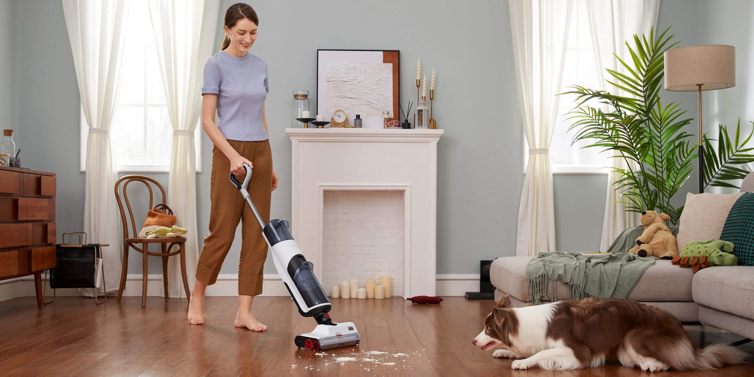 Vacuum, mop and dry floors with a single Roborock Dyad (well-trained dog not included).