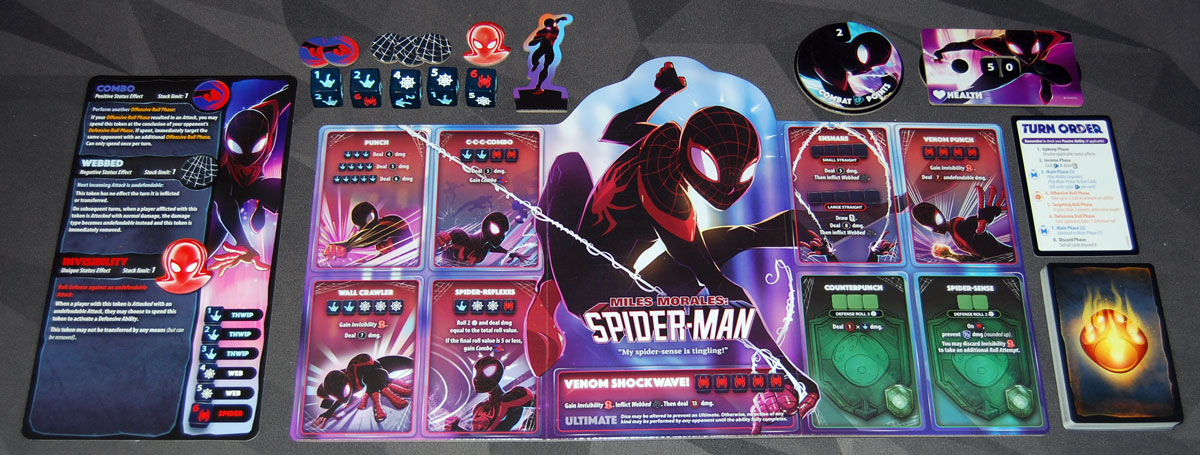 Marvel Dice Throne Spider-Man components