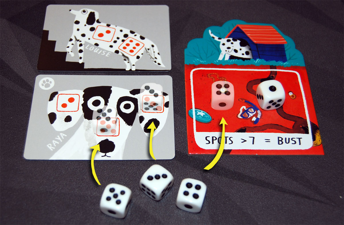 Spots - dice placement example