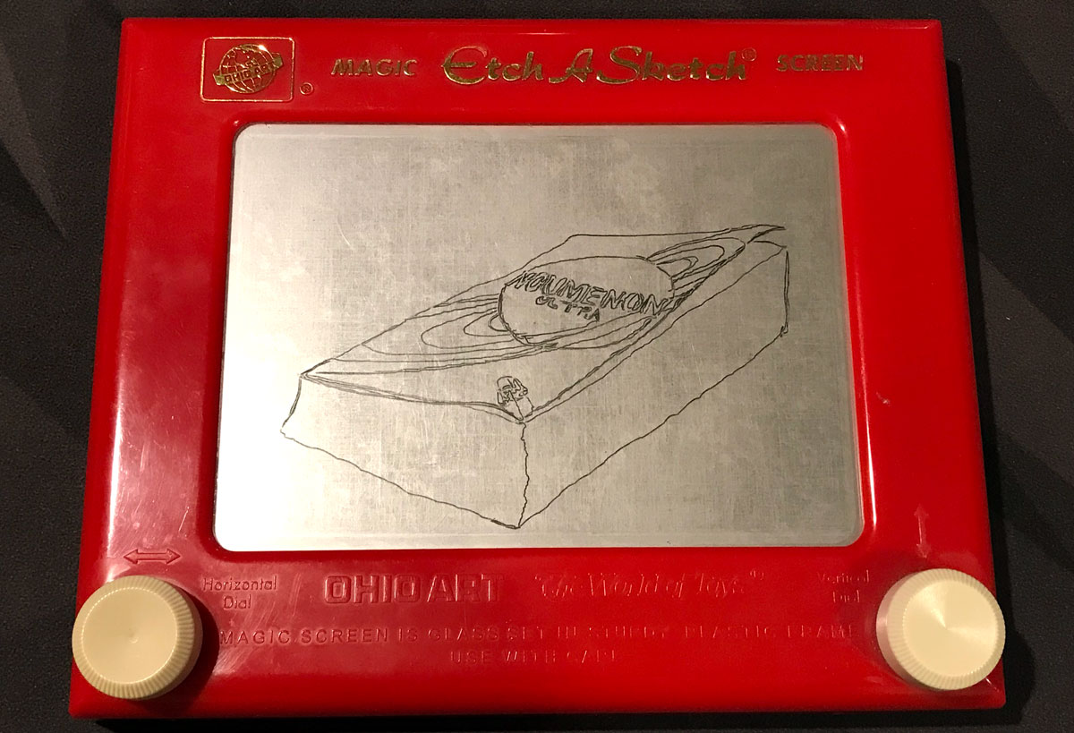Etch-a-Sketch drawing of Noumenon Ultra book cover