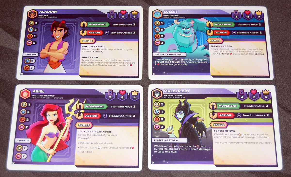 Disney Sorcerer's Arena: Epic Alliances Core Set character cards