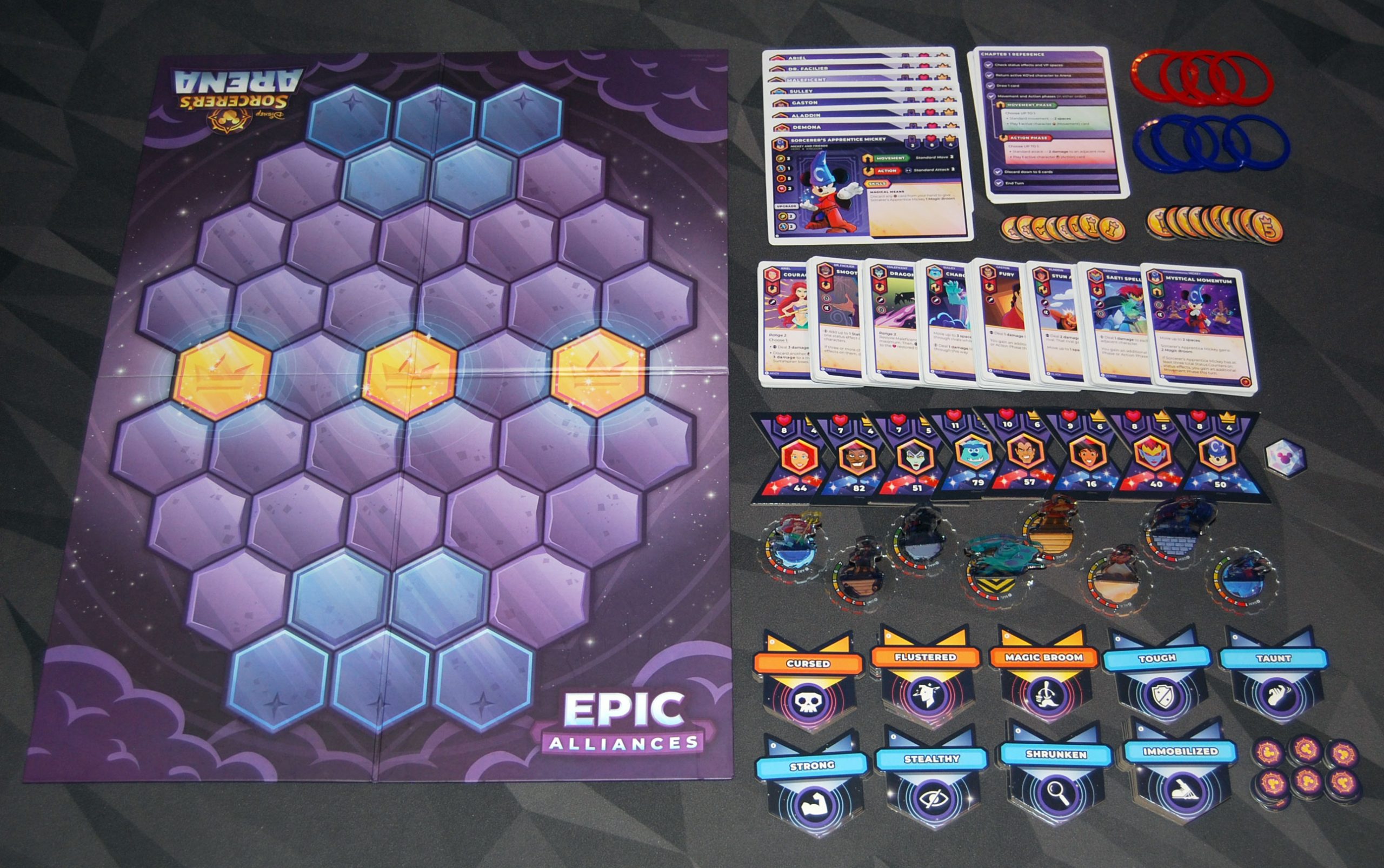 Disney Sorcerer's Arena: Epic Alliances Core Set components